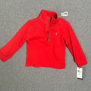 NWT 2T Polo by Ralph Lauren Red Kids Quarter-Zip Pullover